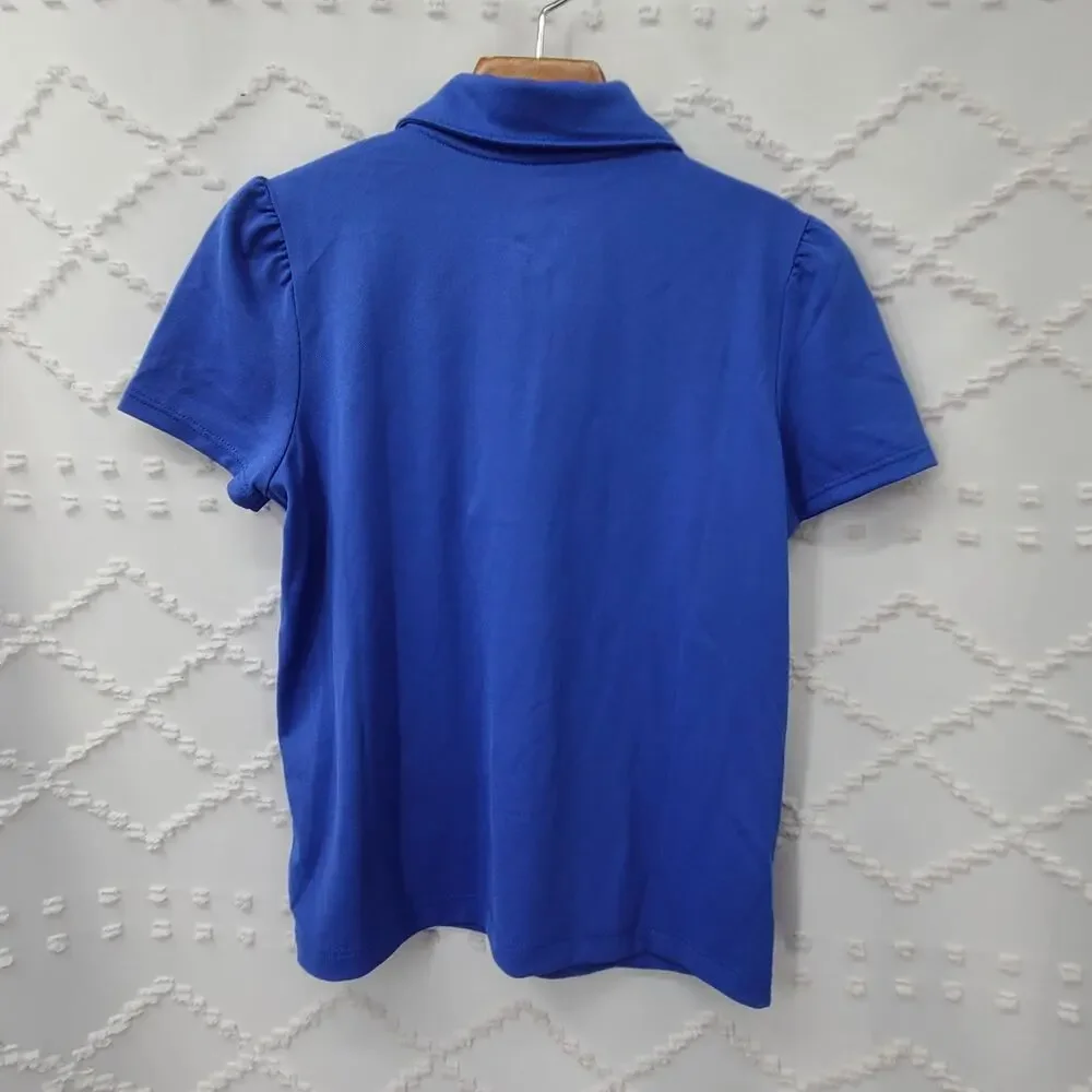 Lilly Pulitzer Luxletic mini Frida polo Girls Blue Large 8/10 Preppy Resortwear